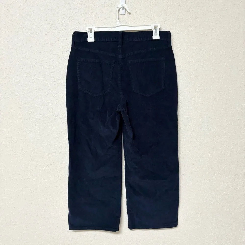 J.Crew Cropped Wide Leg Corduroy Pants Women’s Size 29P Blue High Rise